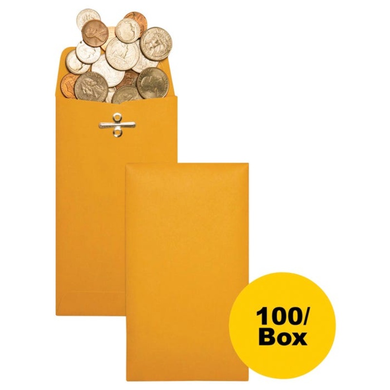 Quality Park Heavy Duty Clasp Envelopes, 3-3/8 x 6 Inches, Kraft, Pack of 100