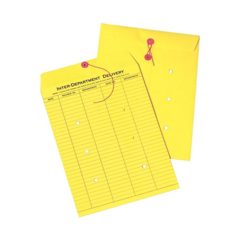 Quality Park Inter-Departmental Envelopes, 10 x 13 Inches, Yellow, Box of 100