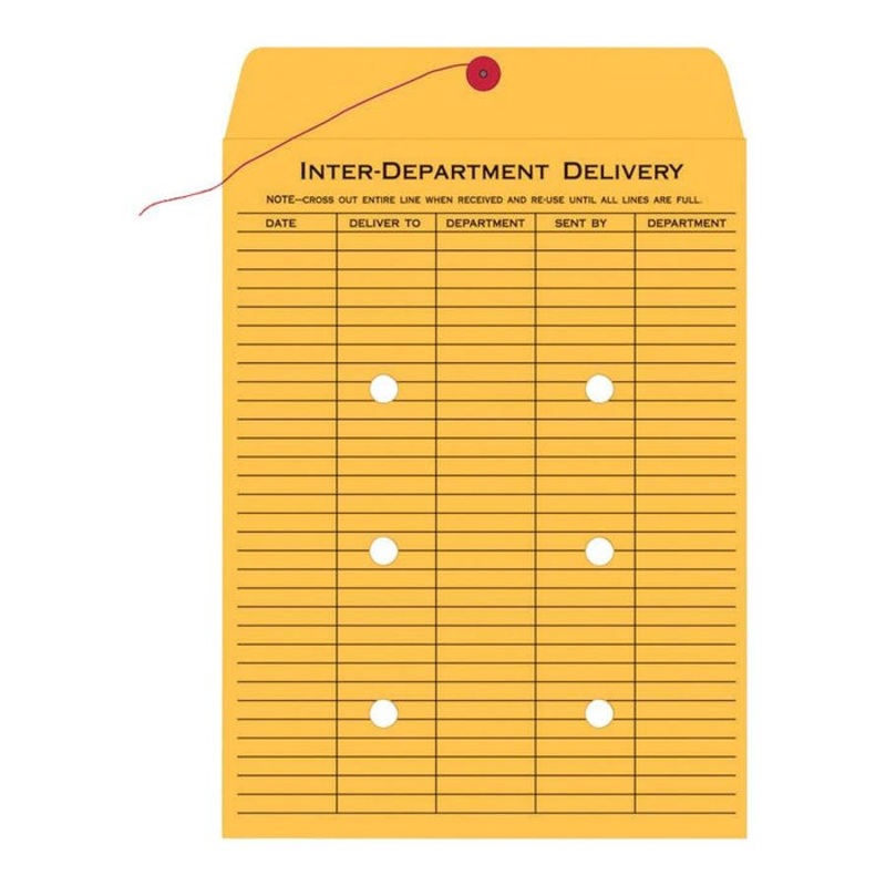 Quality Park Inter-Departmental Envelopes, 9 x 12 Inches, Kraft, Box of 100