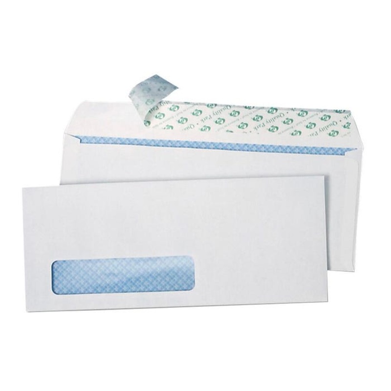 Quality Park Redi-Strip Envelopes, No. 10, White, Box of 500