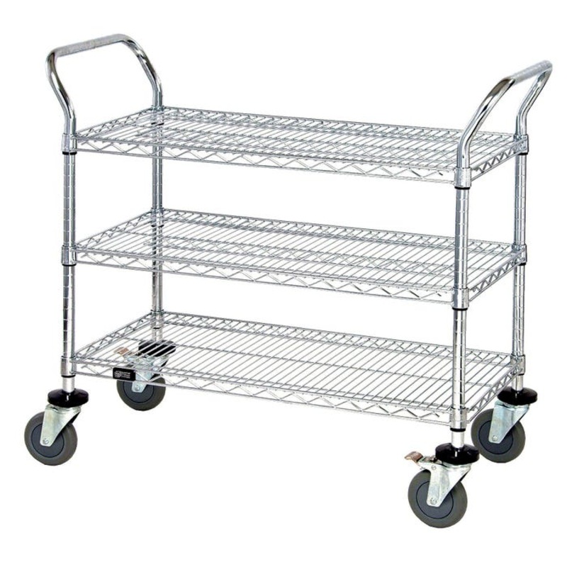 Quantum 3-Shelf Utility Cart with 4 Wheels