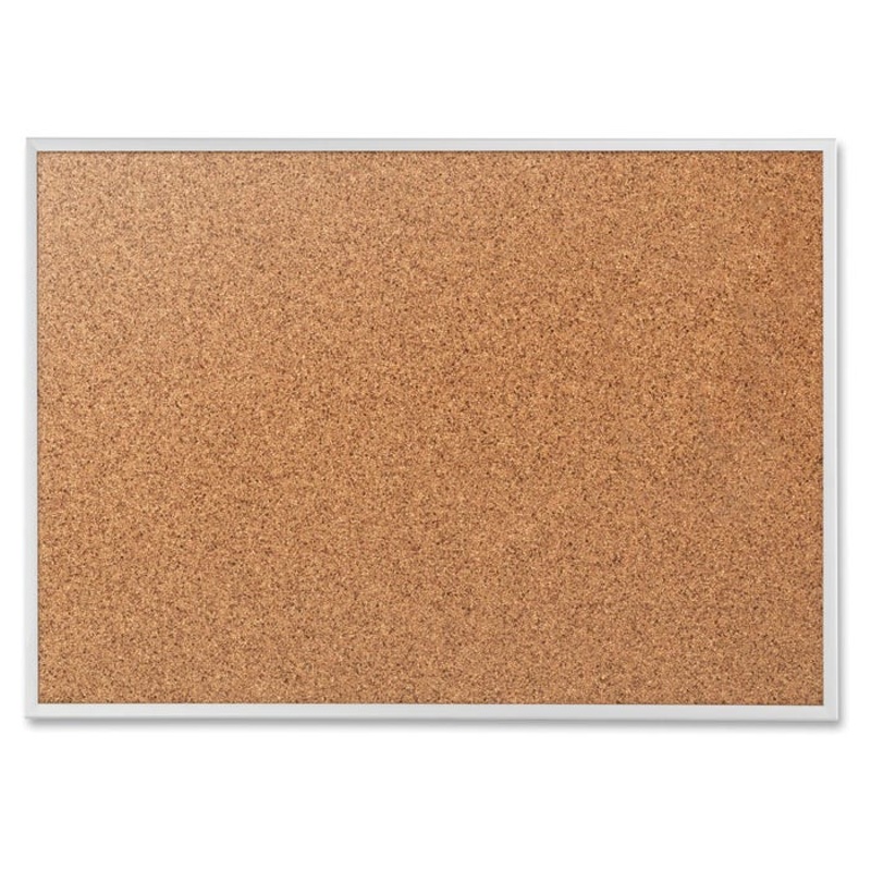 Quartet Bulletin Board with Brackets, 72 x 48 Inches, 1-1/8 in Frame, Aluminum Frame, Cork Horizontal/Vertical Mount