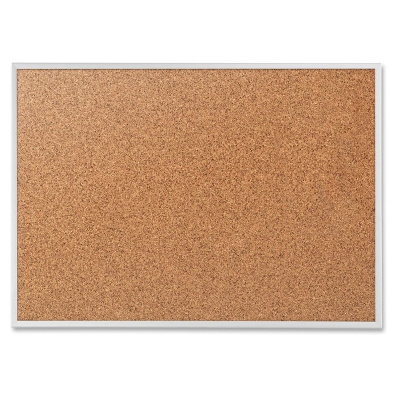 Quartet Bulletin Board with Brackets, 96 x 48 Inches, 1-1/8 in Frame, Aluminum Frame, Cork Horizontal/Vertical Mount