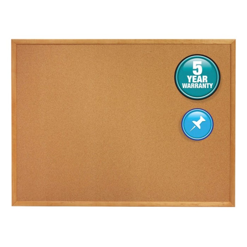 Quartet Resilient Bulletin Board, 48 x 36 Inches, Cork, Oak Frame, Horizontal/Vertical Mount