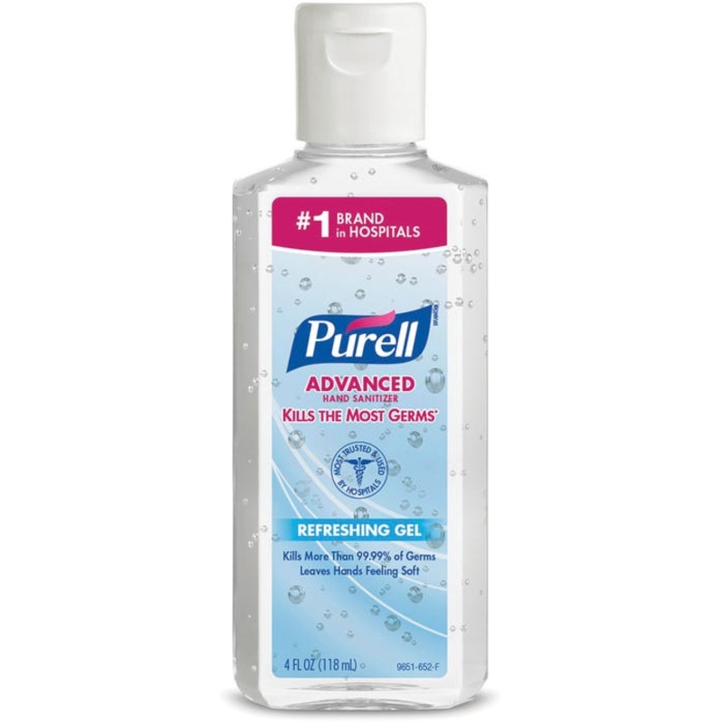 Purell Advanced Gel Hand Sanitizer, 4 Ounce Flip-Top Bottle, Pack of 24