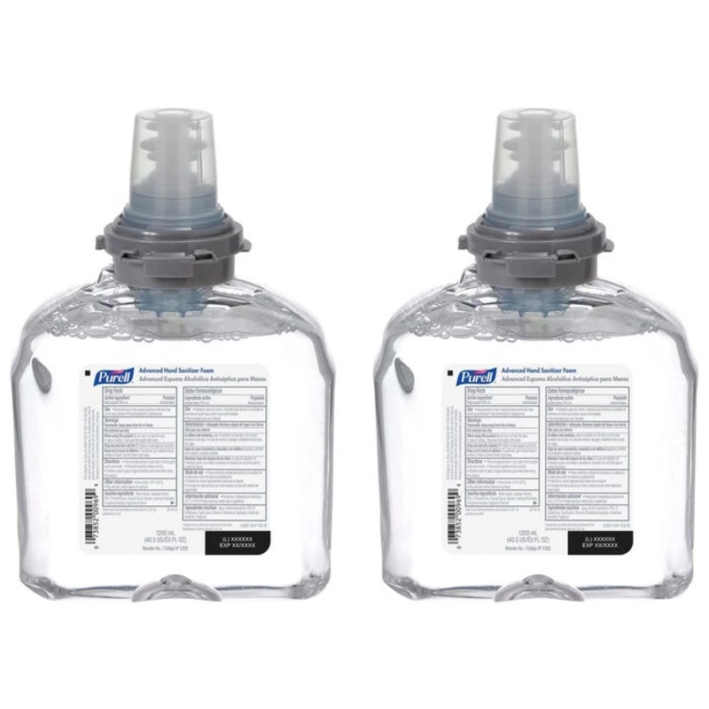 Purell TFX Foam Gel Sanitizer Refill, 40-1/2 oz, Fruity, Clear, Ethyl Alcohol, Isopropanol, Pack of 2
