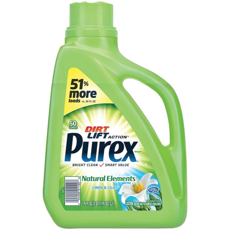 Purex Natural Elements Liquid Detergent, 75 Ounces, Linen, Lilies Scent, Case of 6