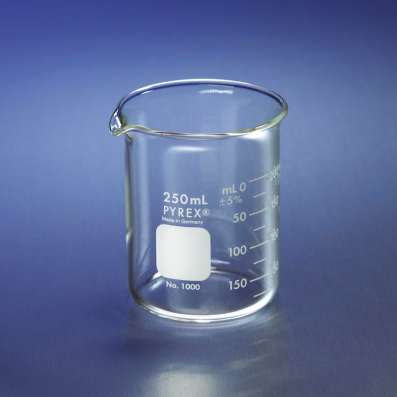 Pyrex Griffin Low Form Borosilicate Beakers – 250 mL – Pack of 12