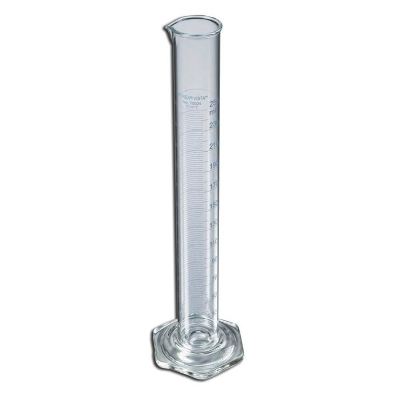 Pyrex Vista TD Graduated Cylinder, 25 mL, Pack of 18