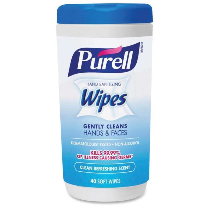 Purell Hand Sanitizing Wipes, Clean Scent, 40 Sheet Container