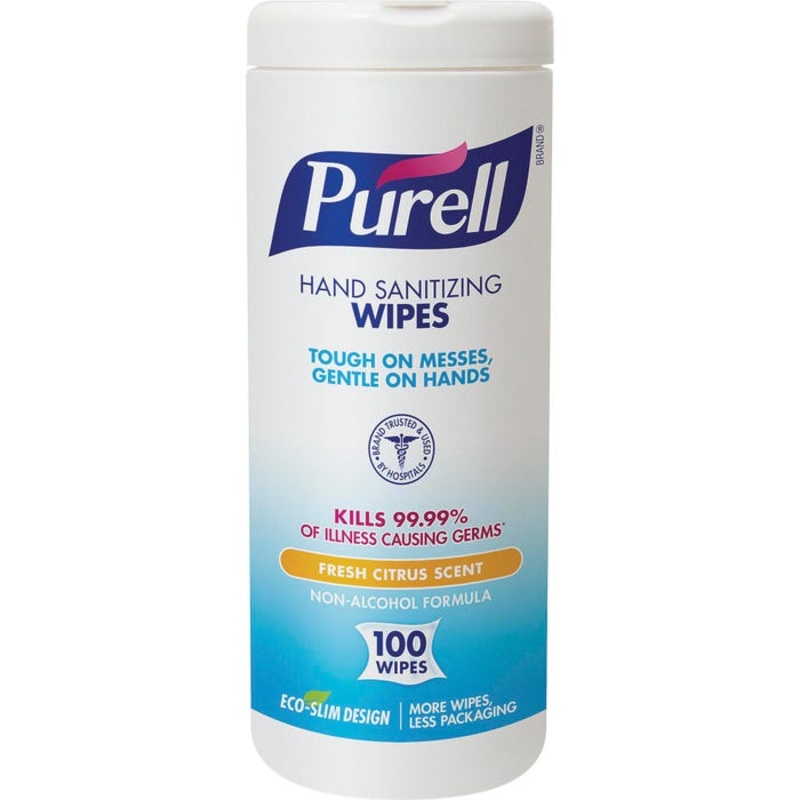 Purell Hand Sanitizing Wipes, Fresh Citrus Scent, 100 Sheet Container