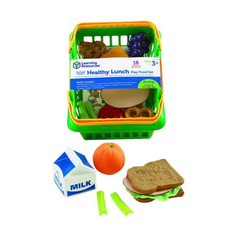 Learning Resources Pretend & Play Healthy Lunch Set, Basket and 17 Pieces