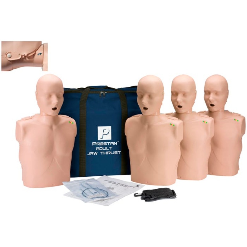 Prestan Adult Manikin with CPR Monitor and Jaw Thrust, Pack of 4
