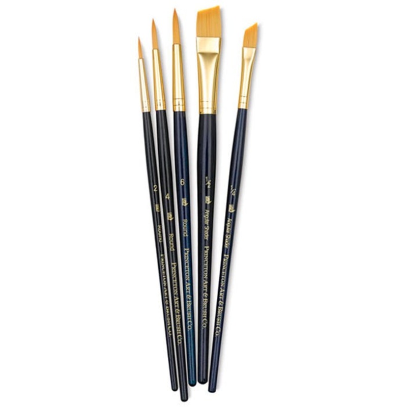 Princeton 9139 Economy Assorted Trim Paint Brush Set, Assorted Size, Blue, Set of 5