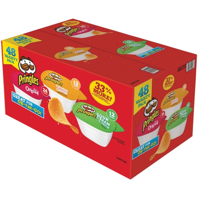 Pringles Crisps Grab 'N Go Variety Pack, Pack of 48