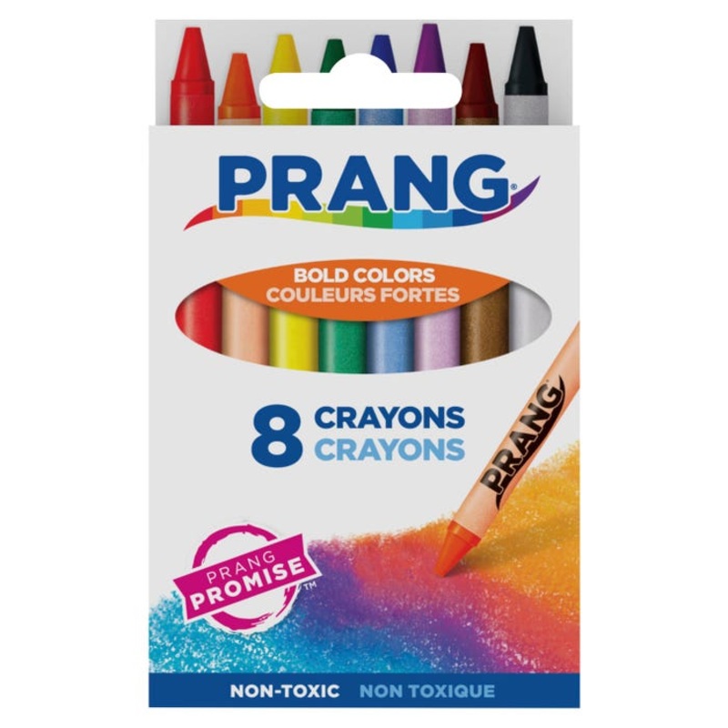 Prang Molded Crayon Set in Tuck Box, Assorted Color, Set of 8