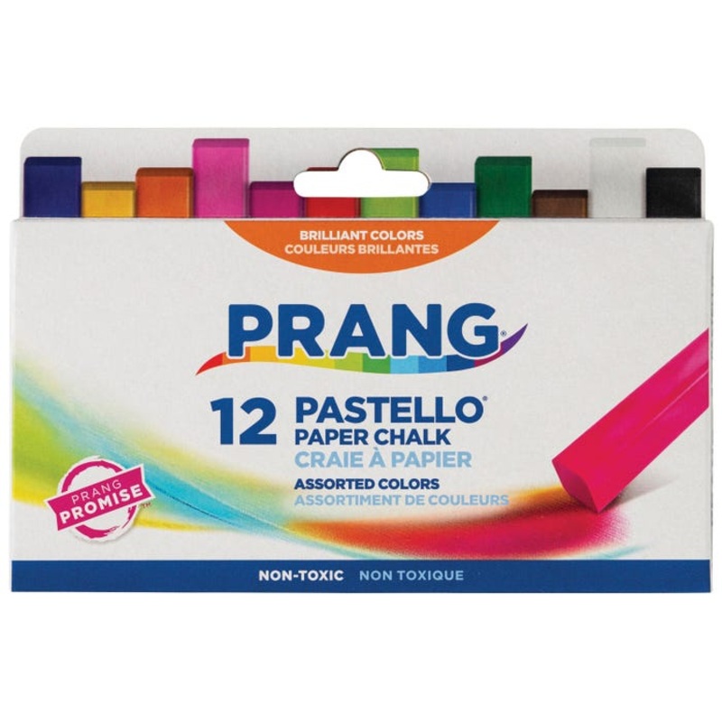 Prang Pastello Colored Paper Chalk, Assorted Colors, Set of 12