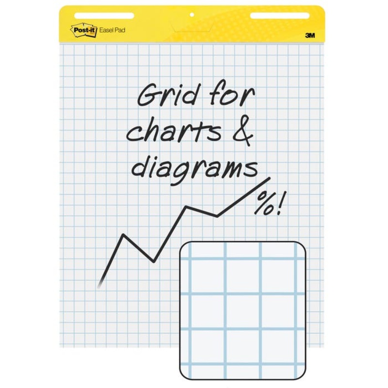 Post-It Self-Stick Easel Pad, 25 x 30 Inches, Grid Ruled, White, 30 Sheets, Pack of 2