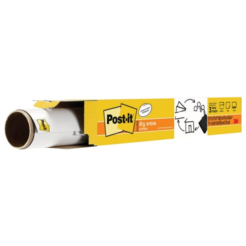 Post-it Super Sticky Dry Erase Surface, 3 x 2 Feet, White