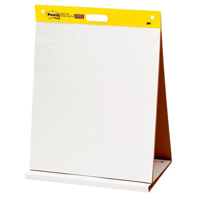 Post It Tabletop Easel, 20 x 23 Inches, Unruled, White, 20 Sheets, Pack of 6