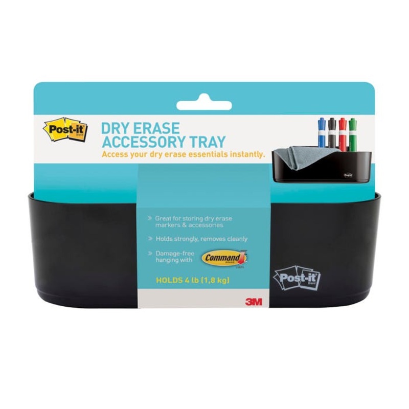 Post-it Dry Erase Accessory Tray, Black