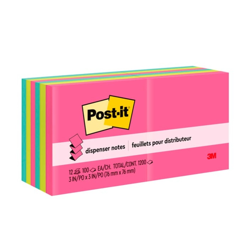 Post-it Pop-Up Original Notes, 3 x 3 Inches, Poptimistic, Pack of 12