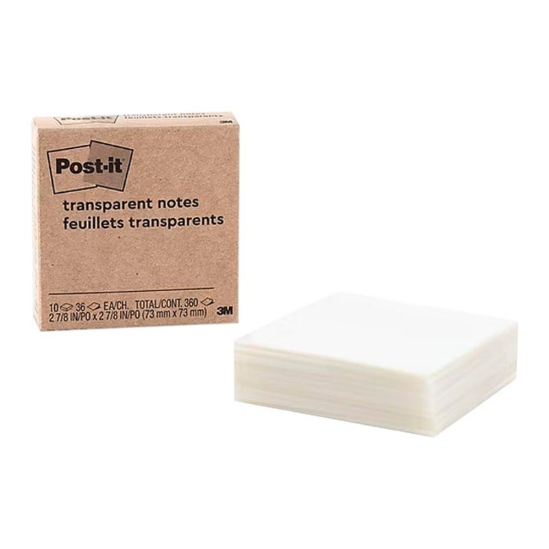 Post-it Transparent Notes, 2-7/8 x 2-7/8 Inches, Pack of 10