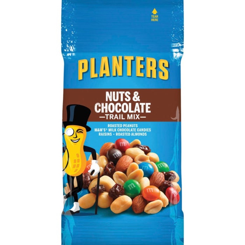 Planters Nut/Chocolate Trail Mix, 3.2 oz, Carton of 72
