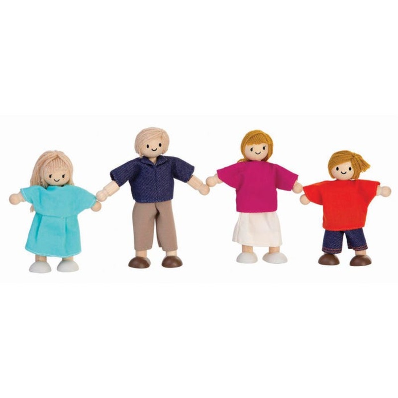 PlanToys Wood Doll Family, Caucasian, Set of 4
