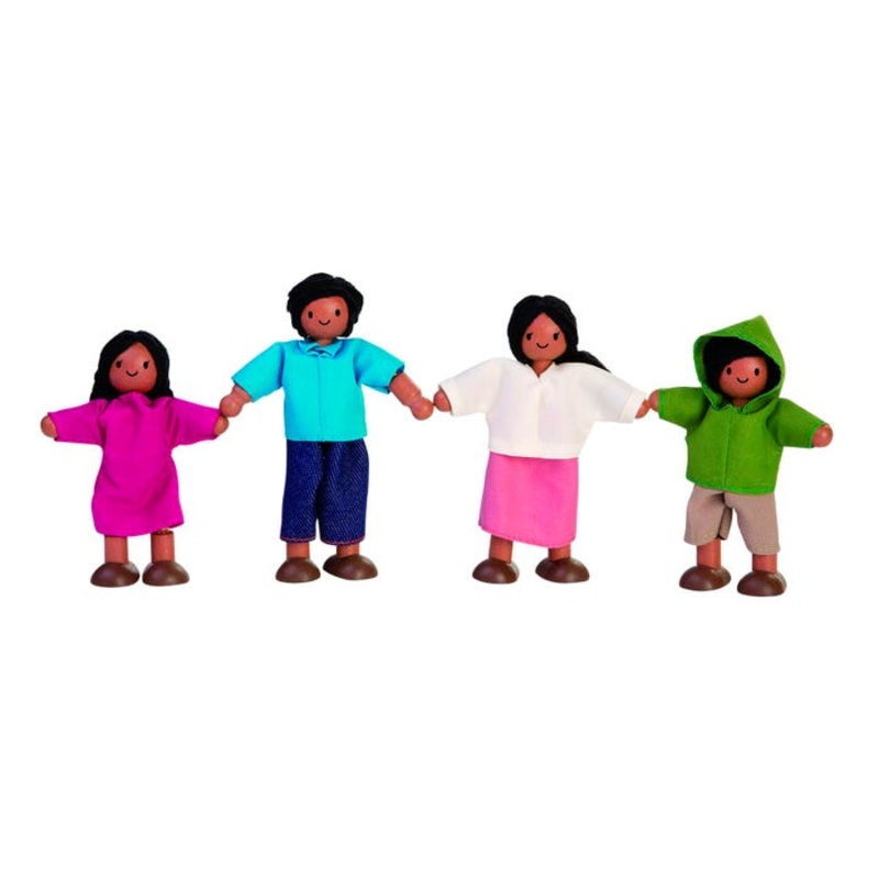 PlanToys Wooden Doll Family, Hispanic, Set of 4