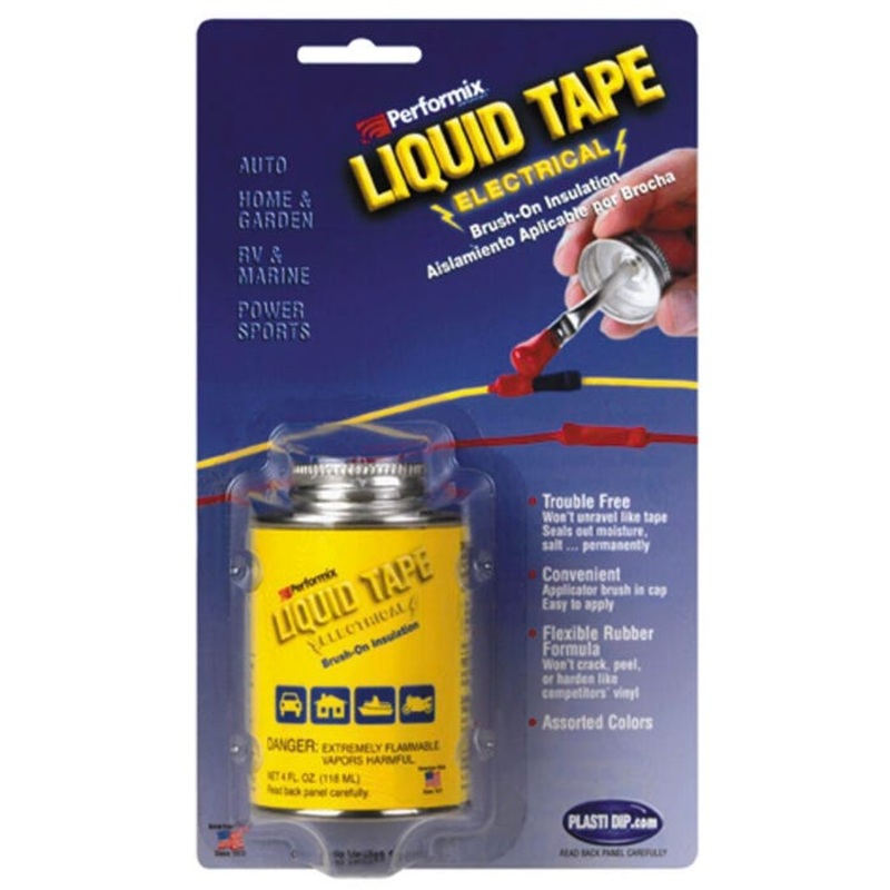 Plasi Dip Acid Resistant Salt-Resistant Liquid Electrical Tape, 4 oz, Black