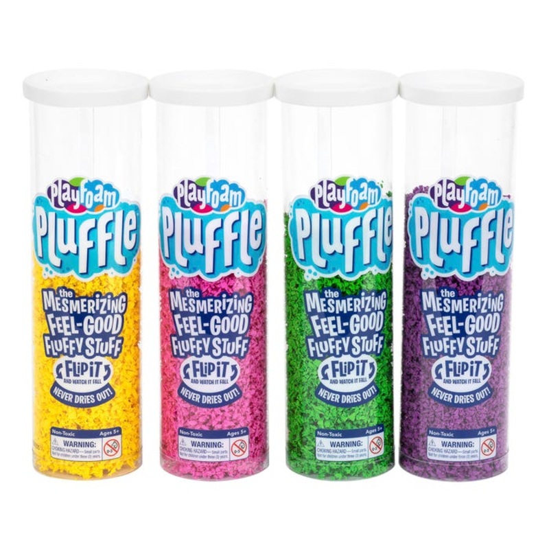 Playfoam Pluffle, Green, Pink, Purple, Yellow, Pack of 4