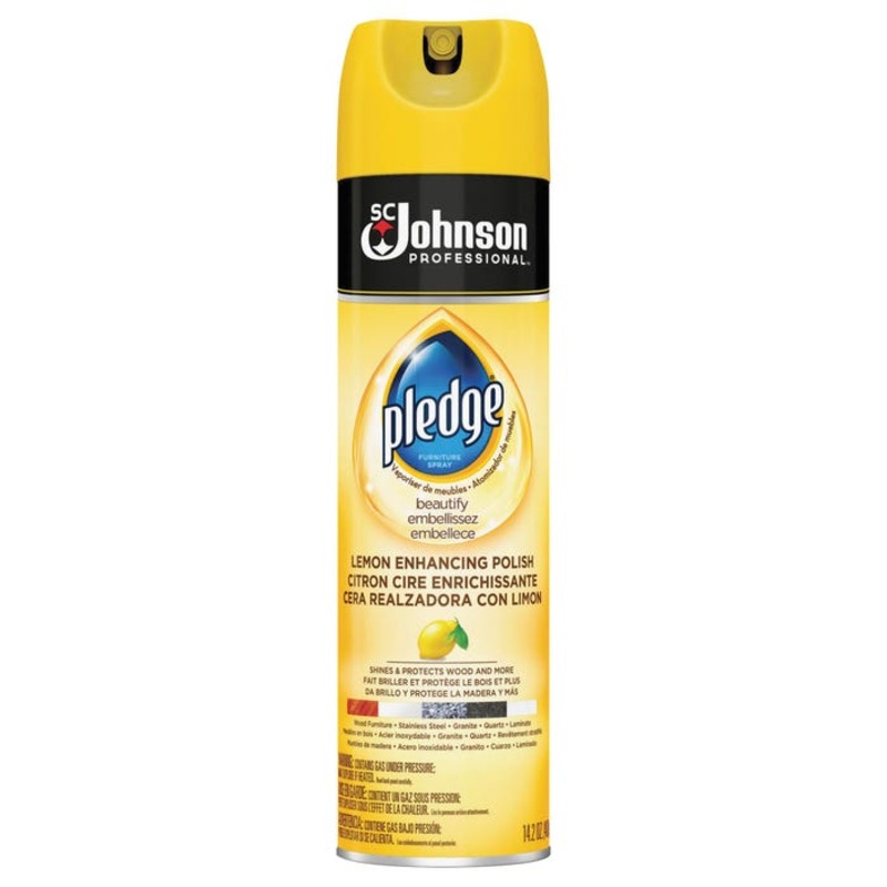 Pledge Lemon Enhancing Polish, Spray, 14.20 Ounces, Lemon Scent, Case of 6
